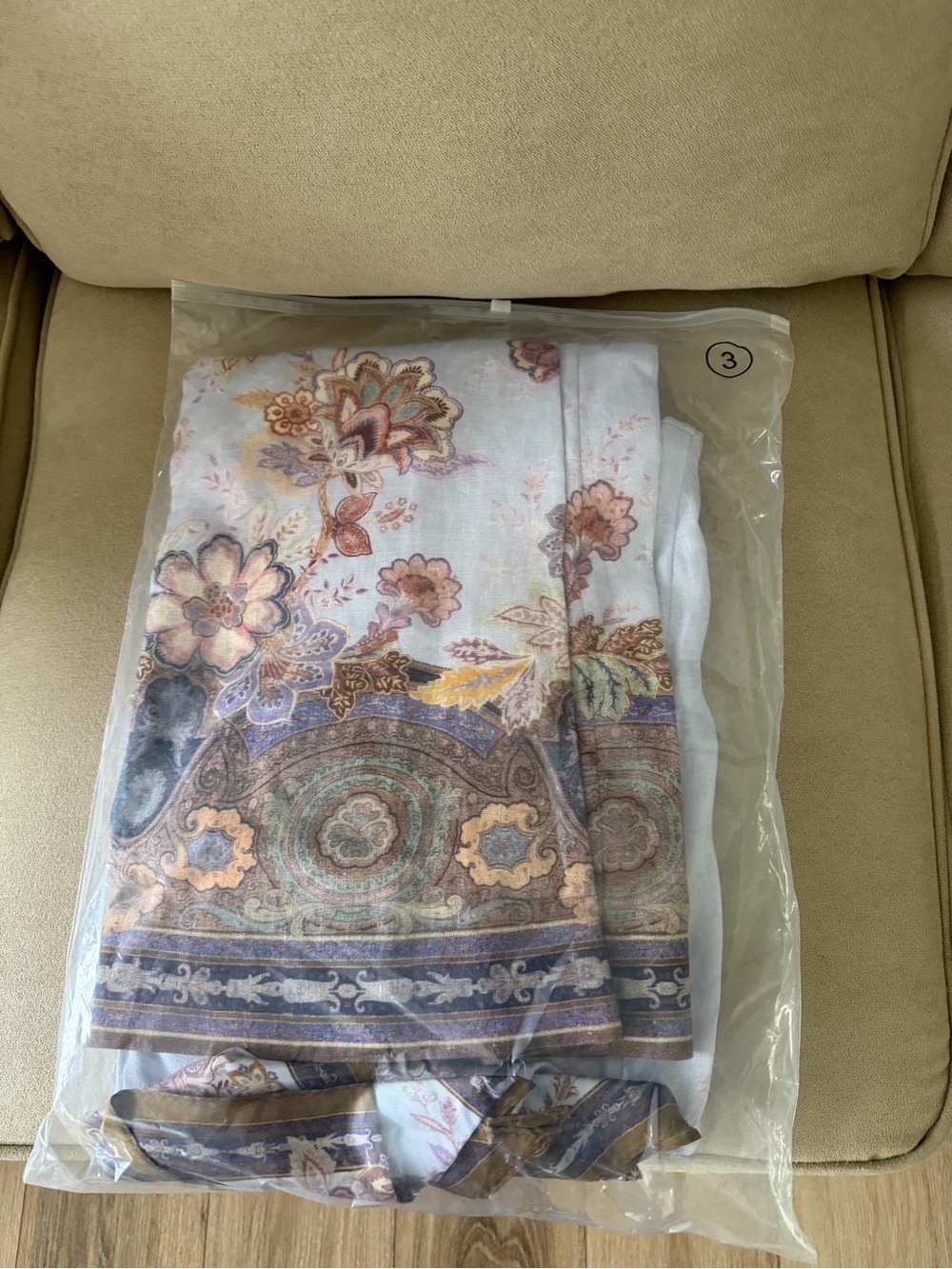 Zimmermann Lilac Floral-Print Long-Sleeve Midi Dress with Self-Tie Belt  size 10 - Picture 12 of 16